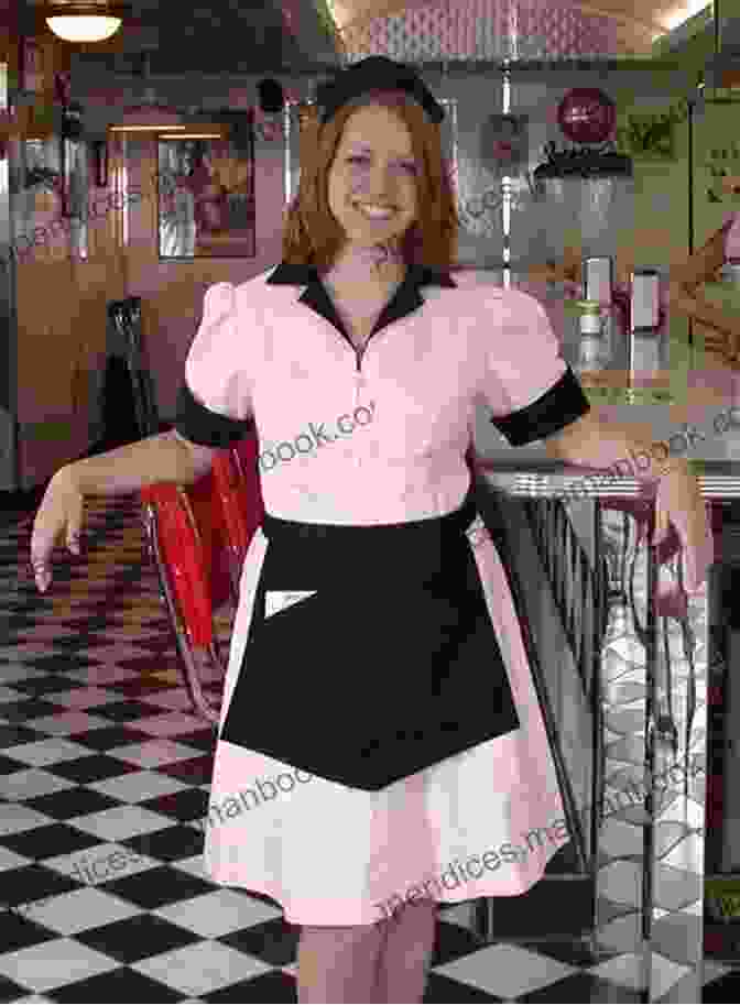 Anya, A Young Woman With Long, Flowing Hair, Wearing A Waitress Uniform, Smiling While Standing In A Diner. Five And Diner An Aspie Girl In Massachusetts (Diner Short Story Mysteries 5)