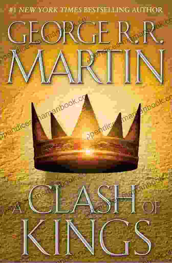 Clash Of Kings Book Cover, Featuring A White Background With The Title And Author's Name In Red And Black Font, And A Silhouette Of A Man Wielding A Sword In The Foreground A Clash Of Kings (A Song Of Ice And Fire 2)